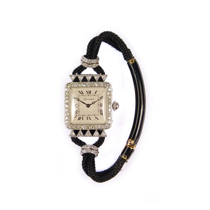   Cartier - Diamond and onyx lady&#39;s wristwatch | MasterArt